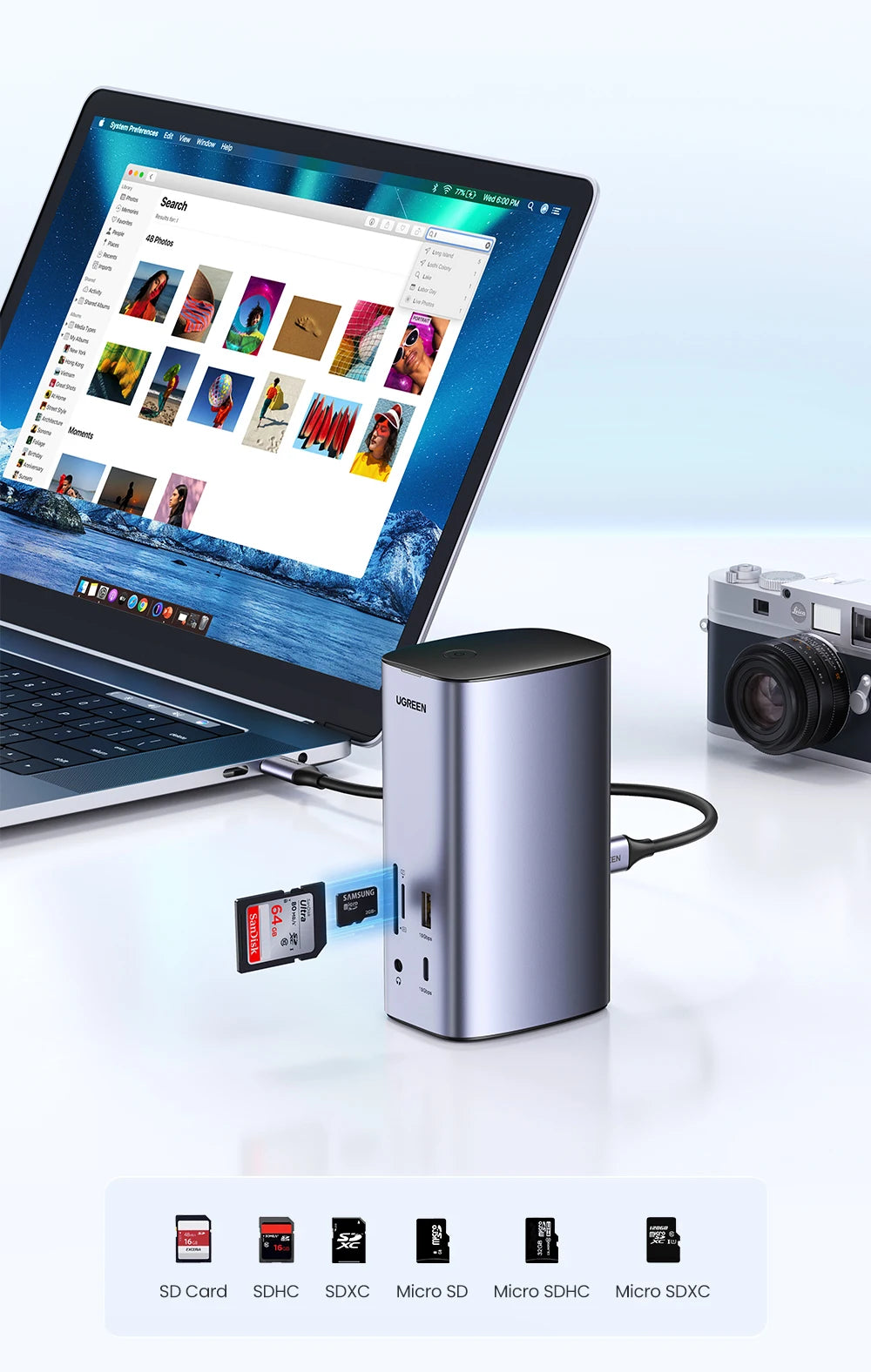 UGREEN 12-v-1 priklopna postaja USB-C z 8K HDMI, 4K60Hz DisplayPort, trojnim zaslonom
