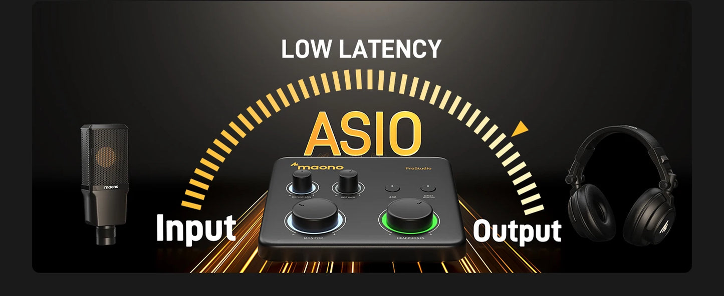 Maono PS22 Lite – USB avdio vmesnik 24-bit/192 kHz | XLR vhod, povratna zanka, podpora za ASIO, združljiv z DAW za glasbo, kitaro in snemanje