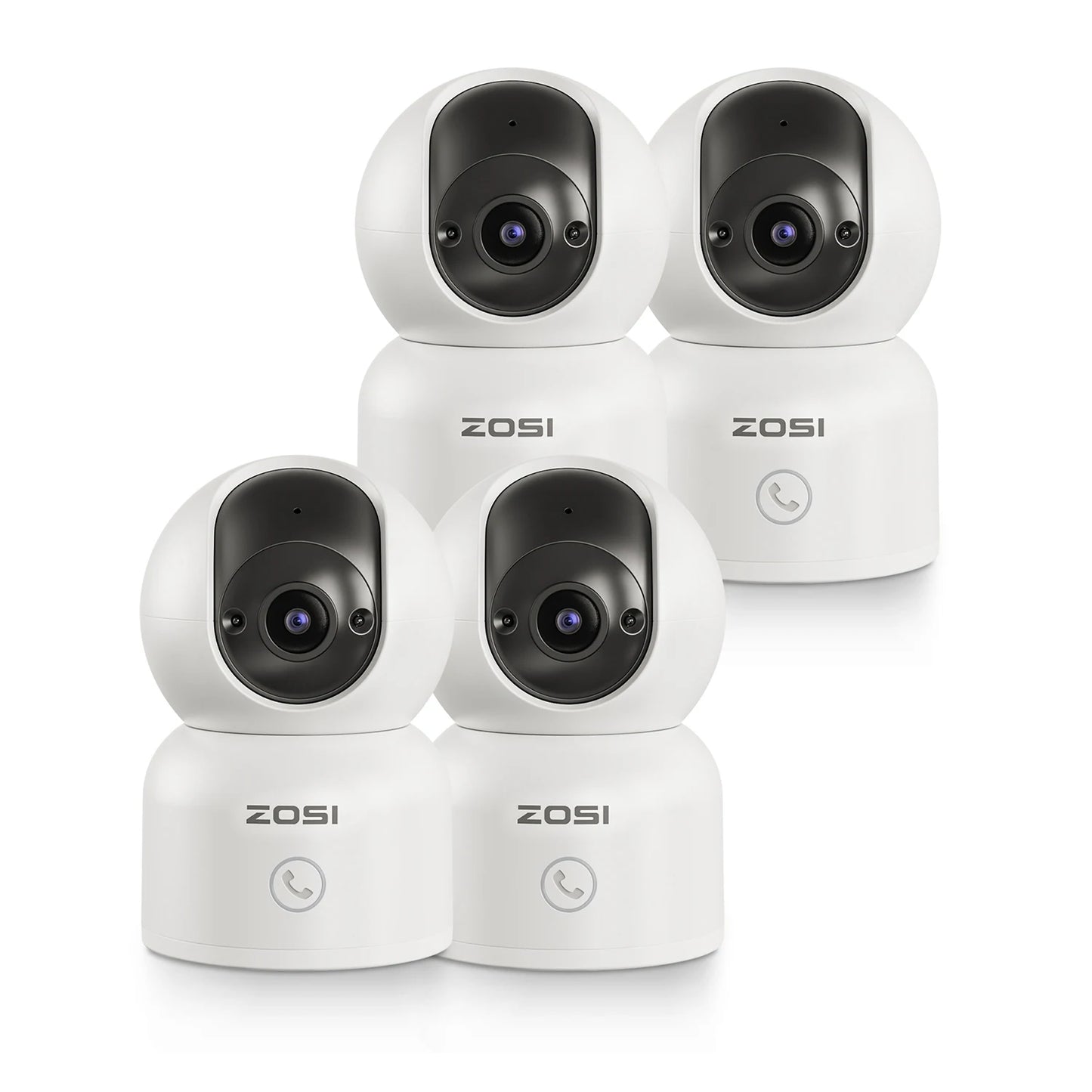 ZOSI Smart Baby Cam – WiFi PTZ Indoor Camera with AI Auto‑Tracking, 360° Panoramic View