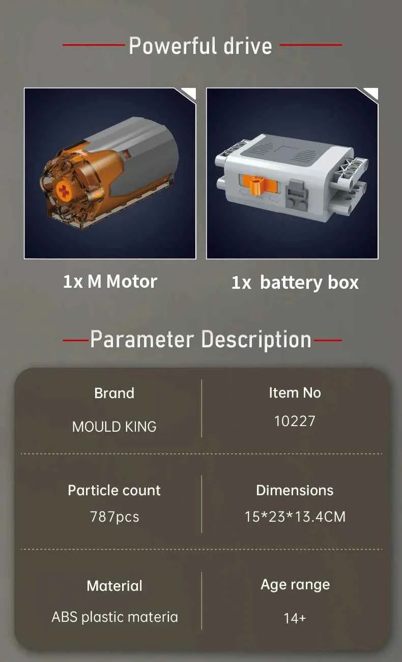 Mould King 10227 Motorized V8 Engine & Transmission Building Set - Limetastore
