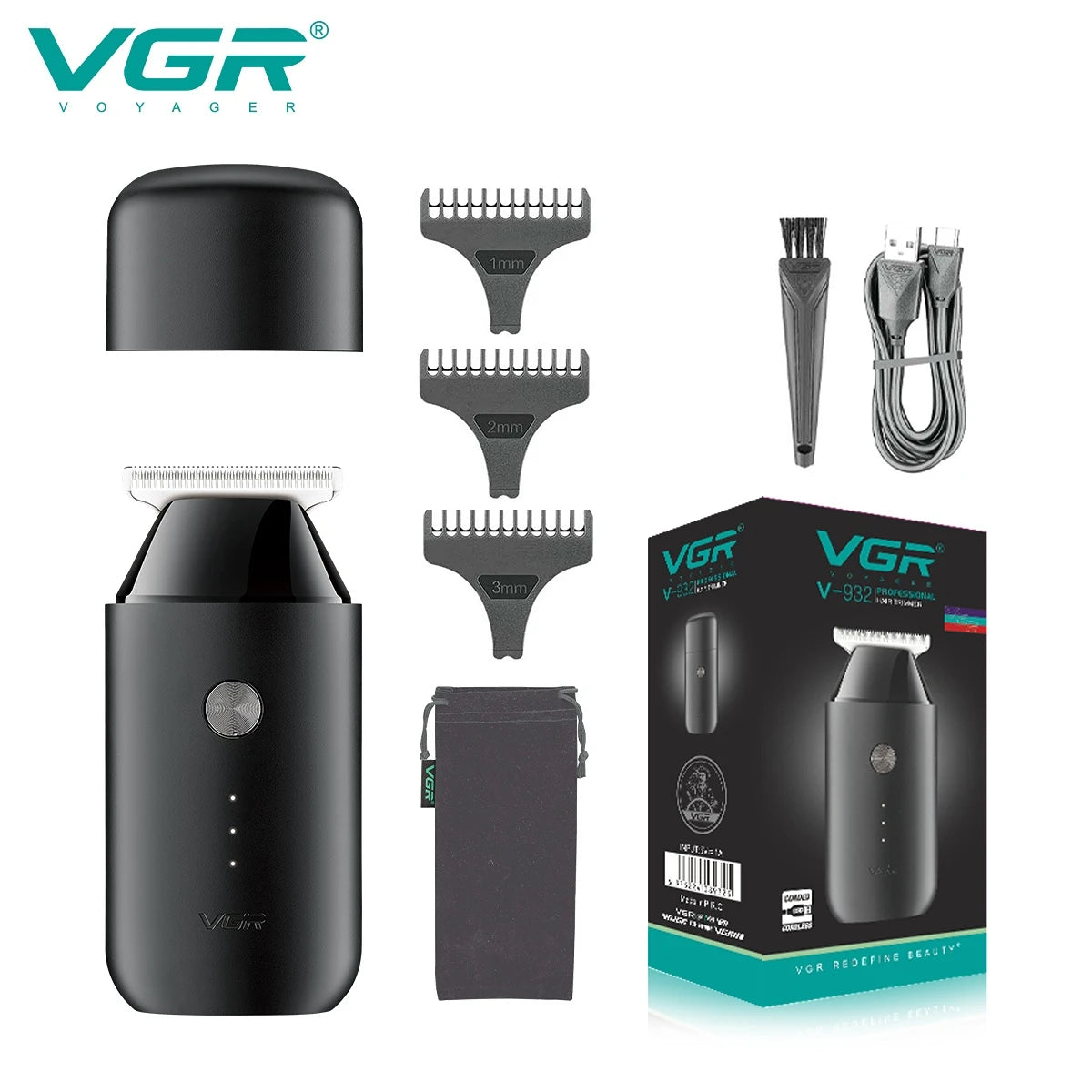 VGR V-932 Mini Pocket Hair Trimmer 0.5-3mm Zero-Cut 120-Min