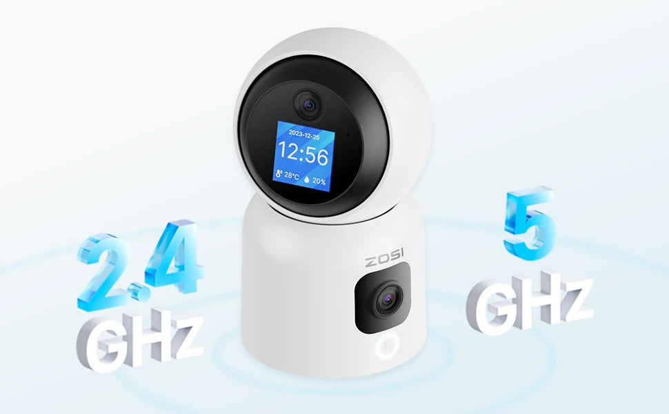 ZOSI 360° PTZ pametna domača varnostna kamera – notranji WiFi monitor za dojenčke in hišne ljubljenčke s samodejnim sledenjem, zaznavanjem z umetno inteligenco in HD nočnim vidom