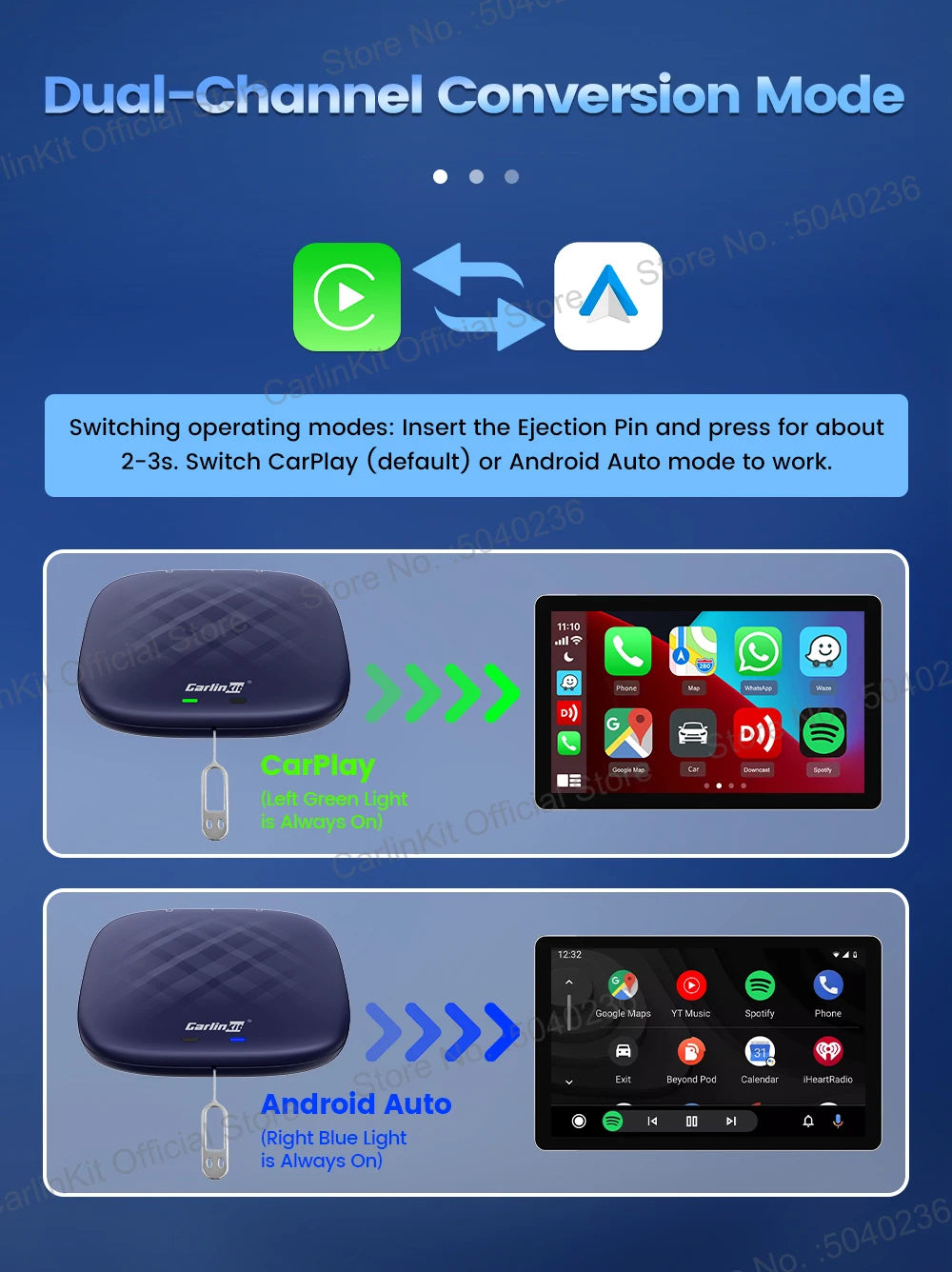 CarlinKit Android 13 QCM6125 brezžični CarPlay AI Box