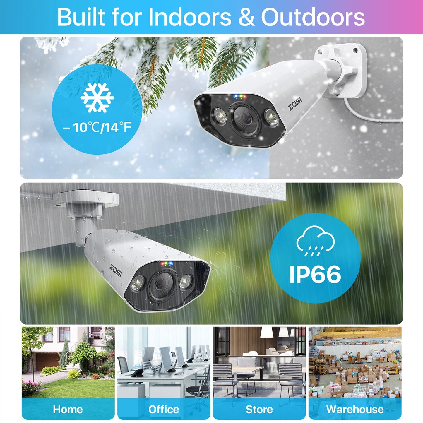 ZOSI 16CH 4K PoE Security Camera System – 8MP NVR with Outdoor/Indoor Color Night Vision AI IP Cameras