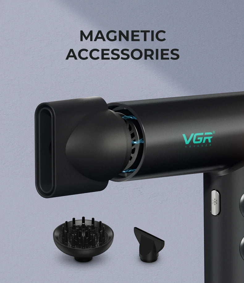 VGR V-401 Professional Hair Dryer – 110,000 RPM BLDC, 1900W, 40+40 Settings