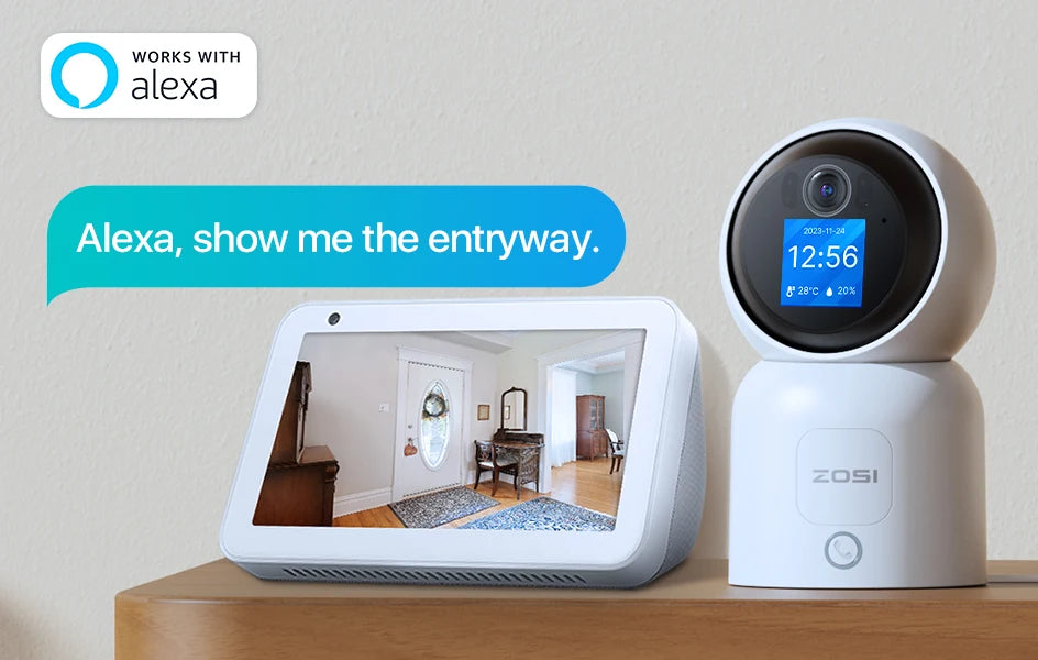 ZOSI C519M 4MP/5MP/4K WiFi Security Camera – 2.4/5GHz Indoor Home Cam with 360° View