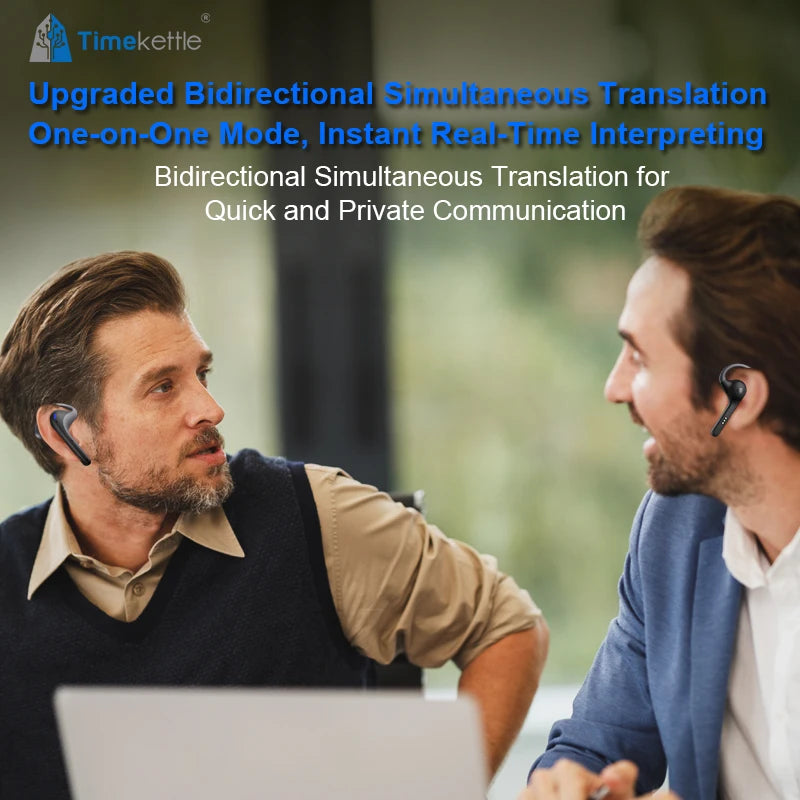 Brezžične slušalke Timekettle W4 Pro AI Translator, dvosmerni prevajalnik za 40 jezikov