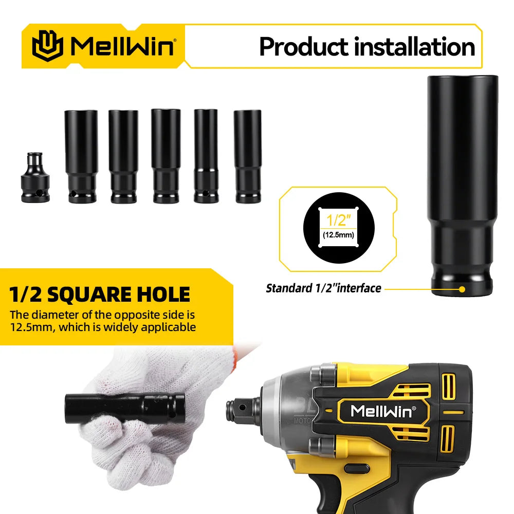 MELLWIN Brushless 520N·m Multi Electric Impact Wrench Set 3IN1 Electric Drill Screwdrive Repair Tool For Makita 18V Battery Pin - Limetastore