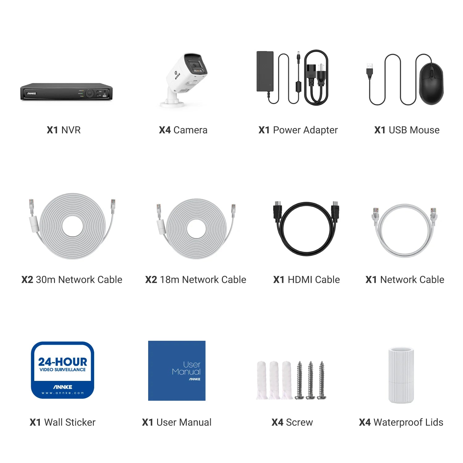 ANNKE 4K 8MP PoE CCTV sistem | 8-kanalni NVR, dvosmerni zvok, zaznavanje ljudi in vozil, 4 mm leča