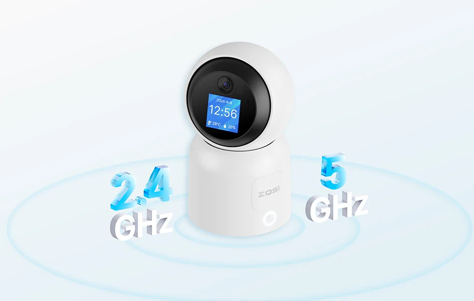 ZOSI C519M 4MP/5MP/4K WiFi Security Camera – 2.4/5GHz Indoor Home Cam with 360° View