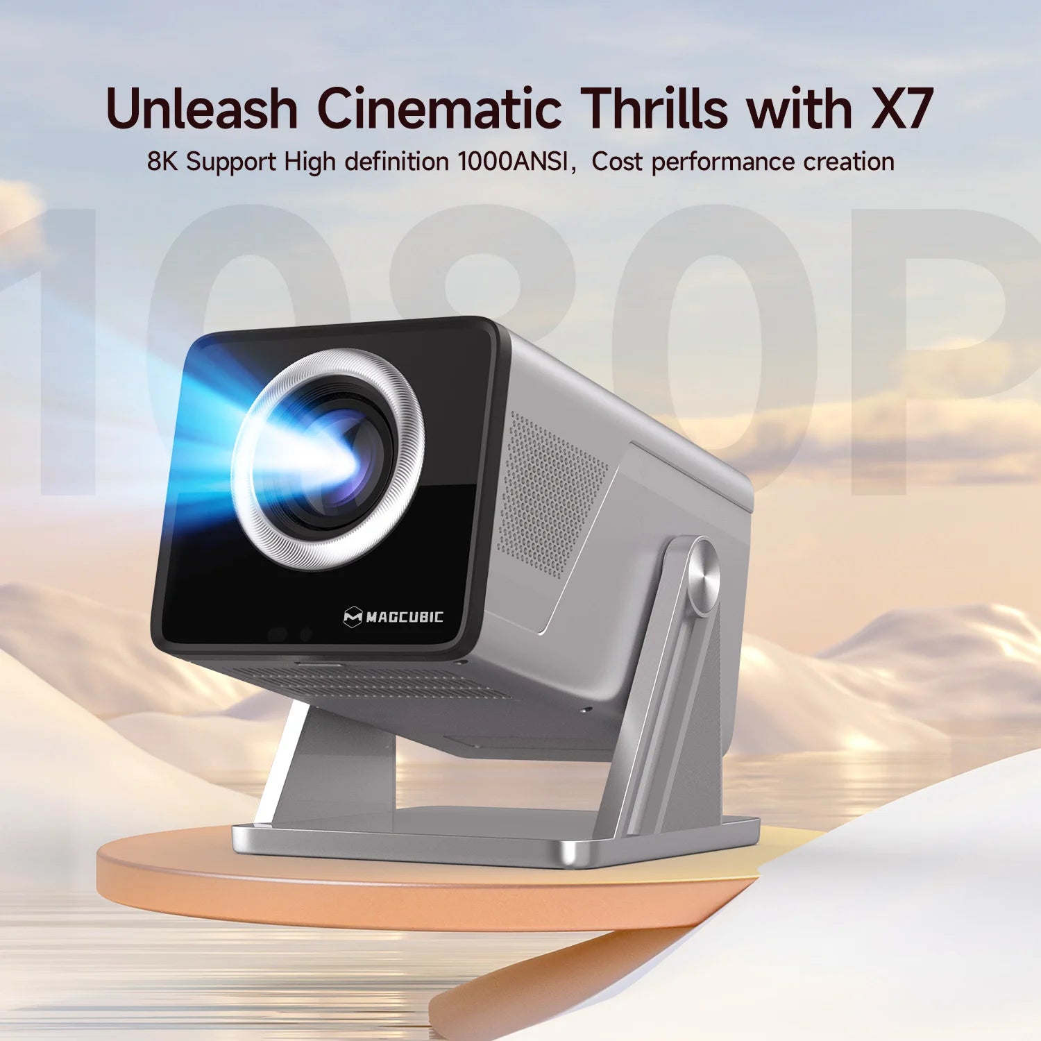 Magcubic X7 Smart Projector | Native 1080P 1000 ANSI | 8K Decoding & Auto Focus