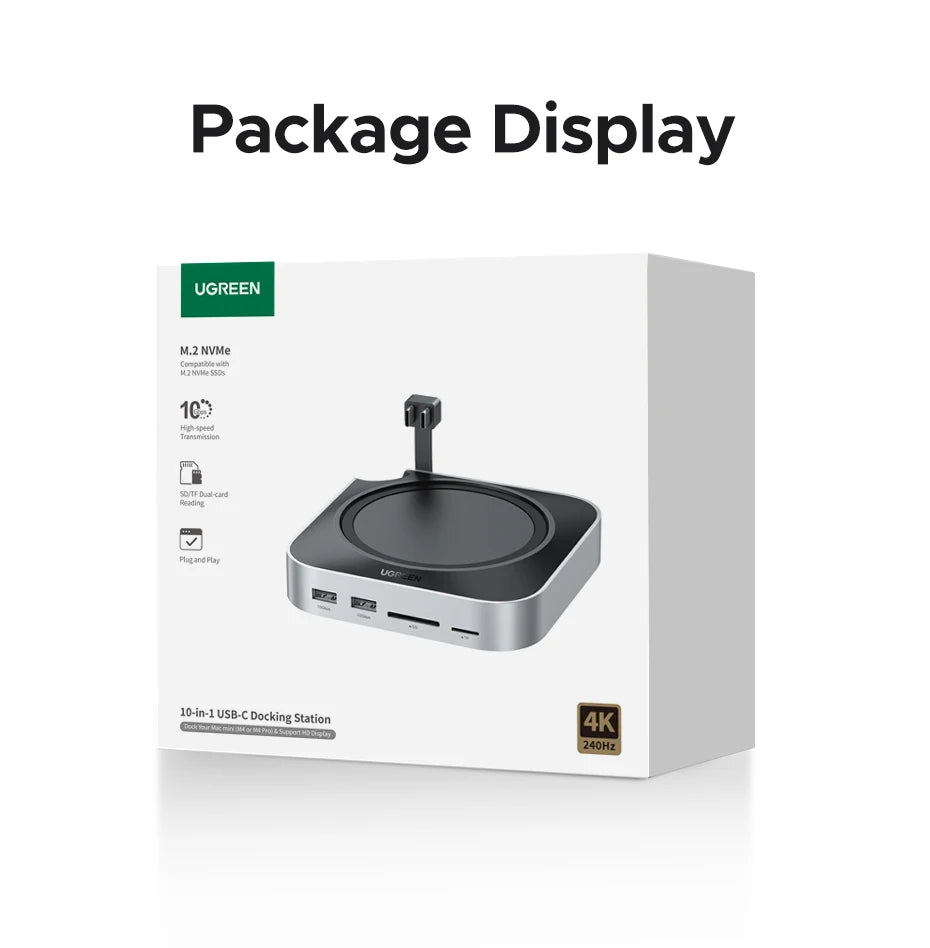 UGREEN Mac Mini priklopna postaja s 4K240Hz DisplayPortom, režo za M.2 NVMe SSD