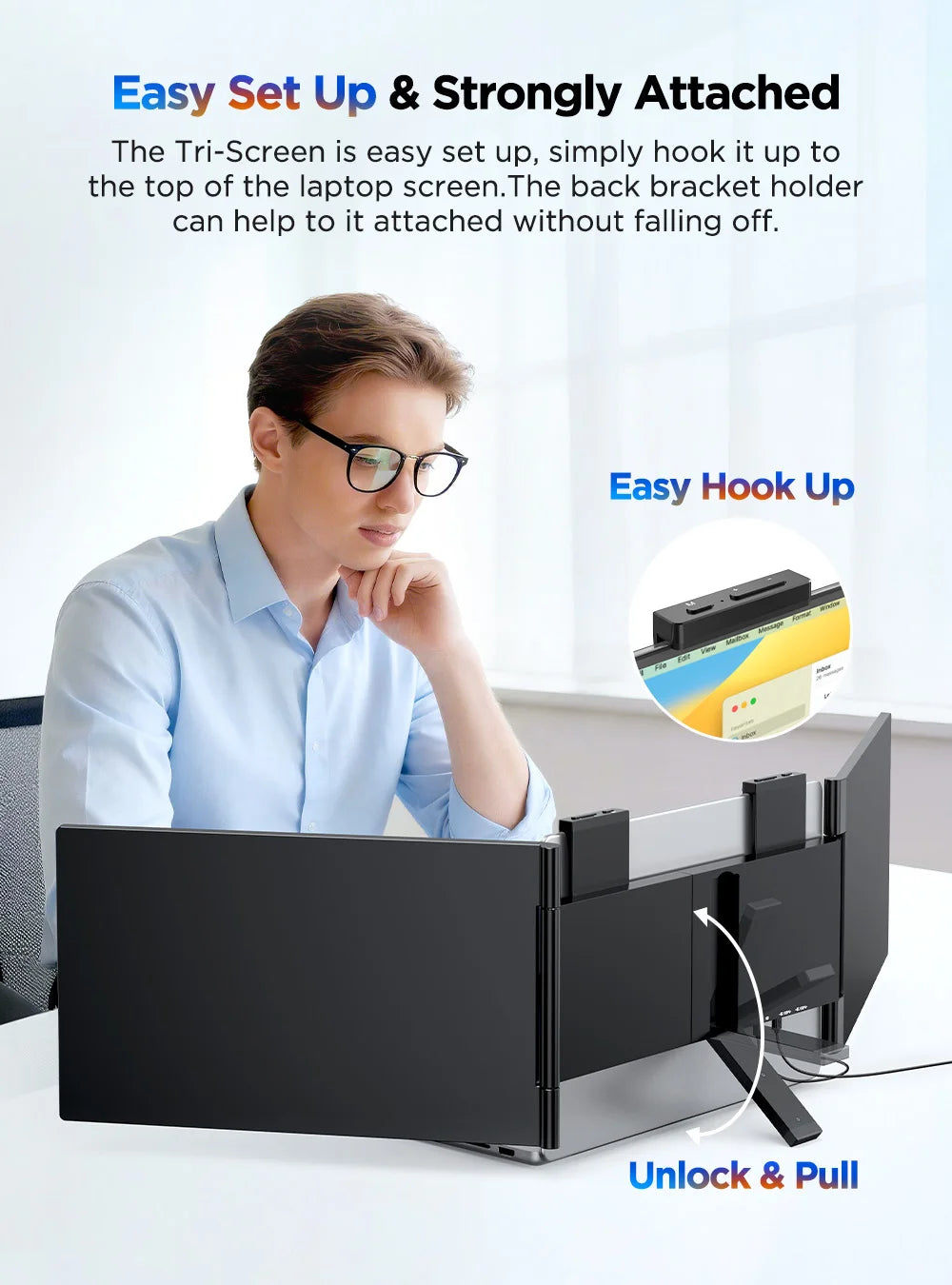UPERFECT UFree Z14 FHD Wireless Laptop Monitor Extender Triple Screen Display for Laptop, Phone, PS5, Xbox, Switch - Limetastore