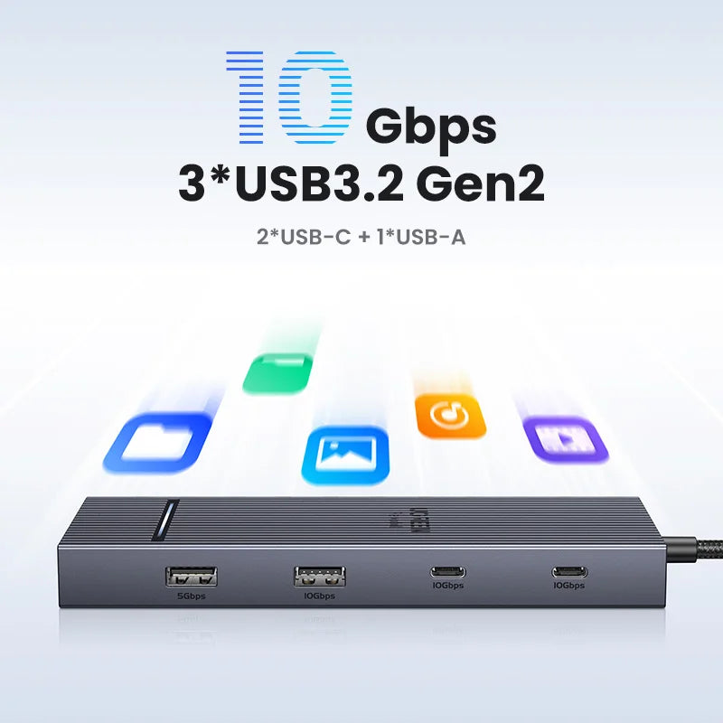 UGREEN USB‑C Hub with 4K60Hz HDMI, 10Gbps USB 3.2, PD100W, USB‑A/C Data Ports