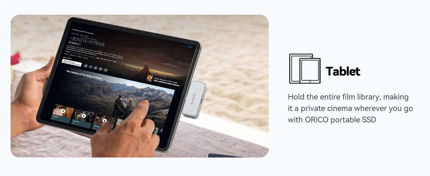 ORICO FlashPod 256GB Mini Portable SSD with Direct Plug, ProRes Recording Support & PD100W Fast Charging
