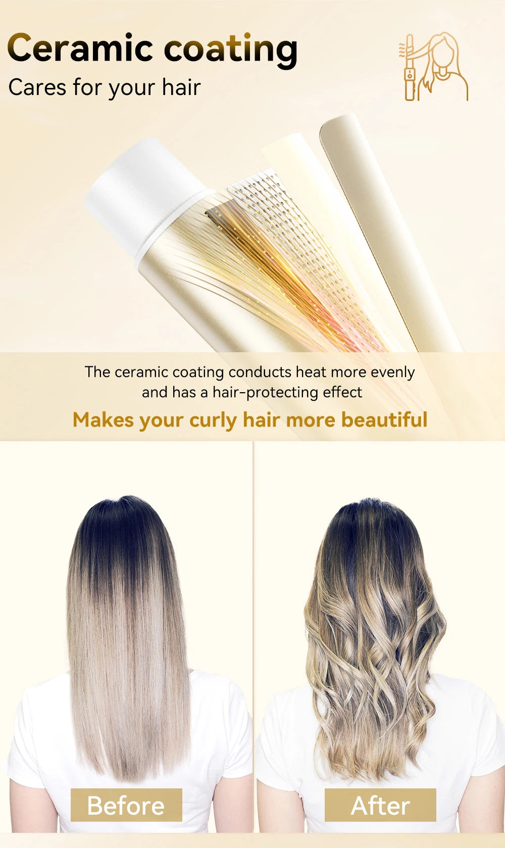 ANLAN Automatic Curling Iron | 30s Heat, Smart Temp, Ceramic Curls