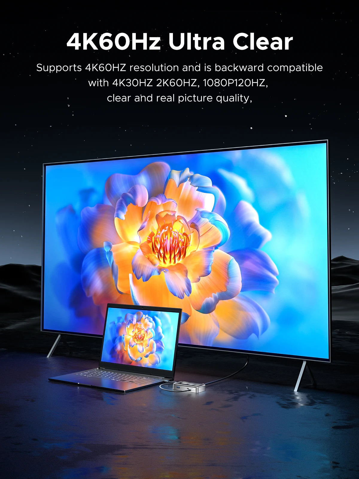 ORICO kovinska priklopna postaja USB-C 10Gbps s HDMI 4K60Hz in vrati USB 3.0