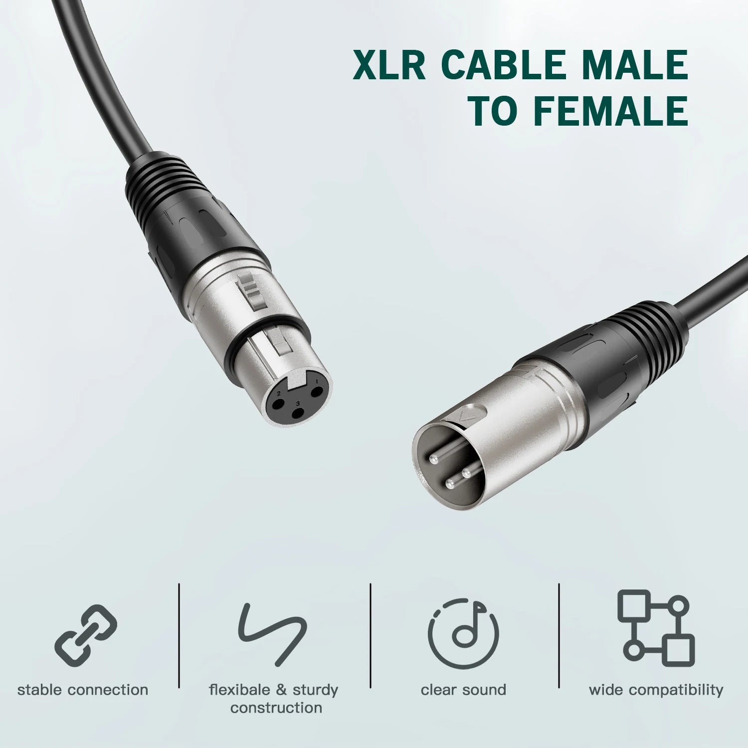 Profesionalni XLR mikrofonski kabel FIFINE L9 | Uravnotežen moški na ženski kabel