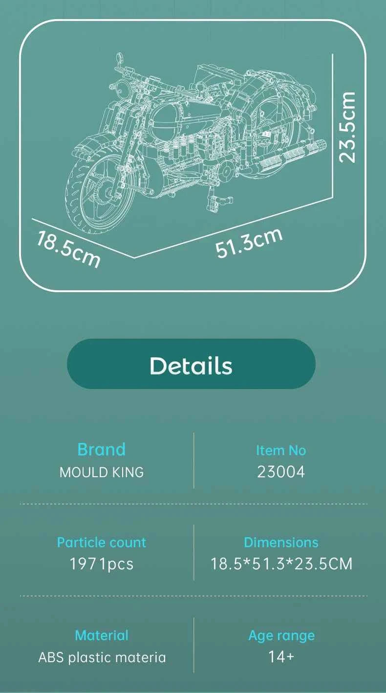 Mould King 23004 American Cruiser Motorcycle - Limetastore