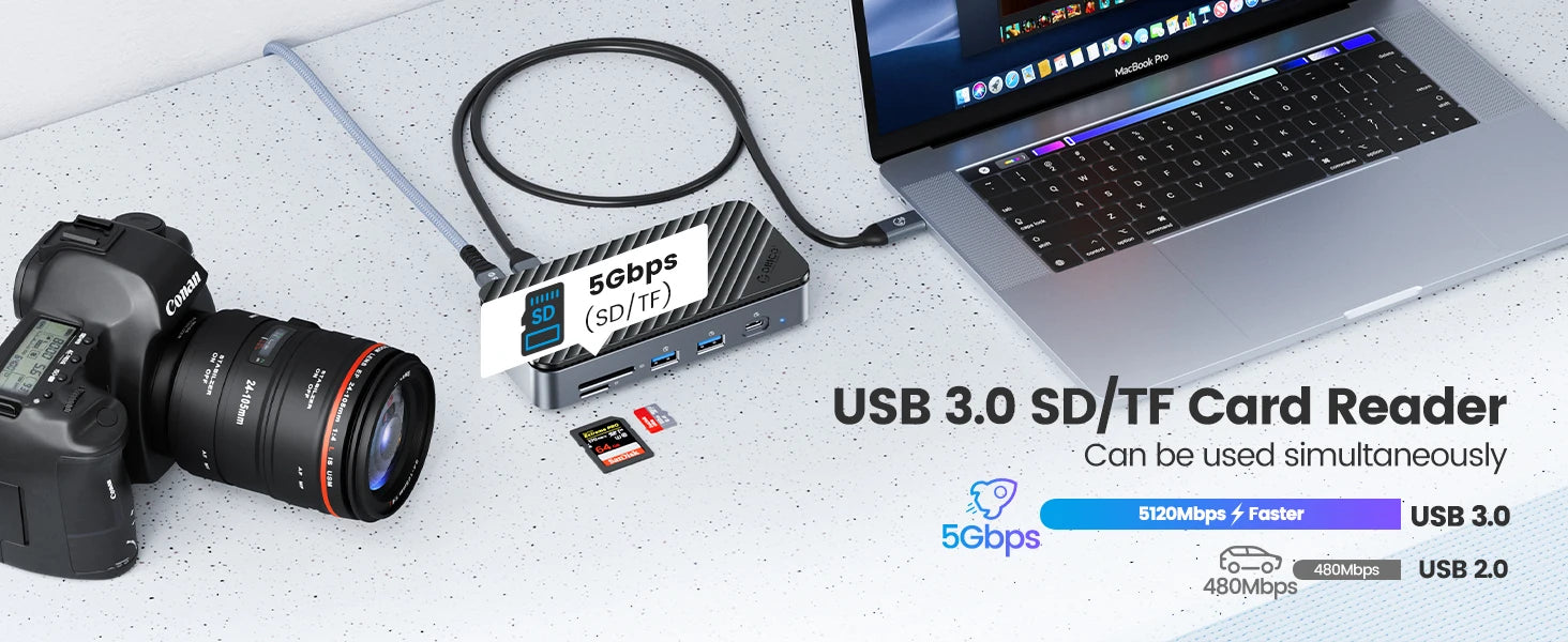 Priklopna postaja ORICO USB-C z ohišjem M.2 NVMe/SATA SSD (10 Gb/s), hladilni ventilator