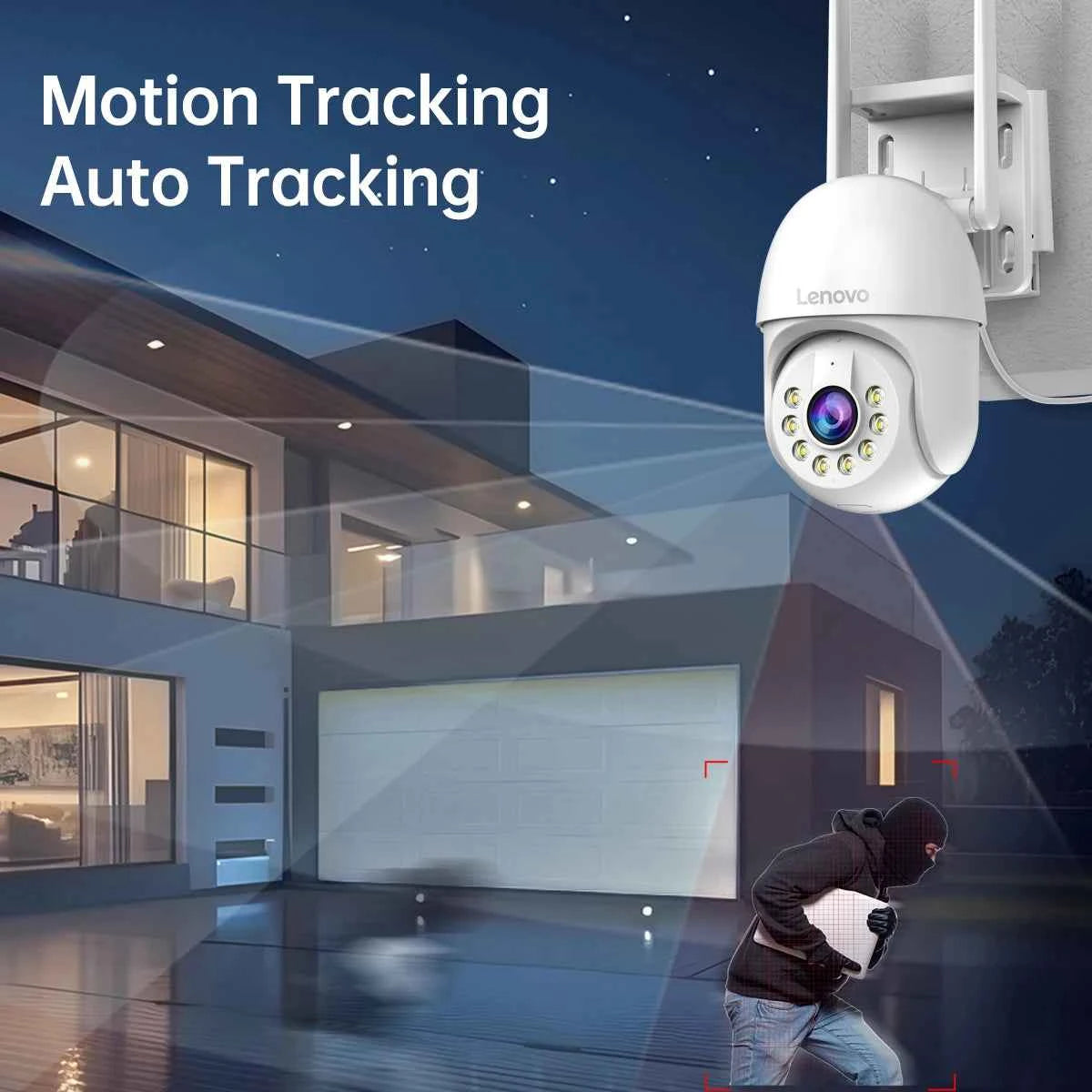 Lenovo 5MP Smart Wifi PTZ Camera Outdoor 5x Digital Zoom Auto Tracking ONVIF CCTV IP Camera Security Video Surveillance Camera - Limetastore