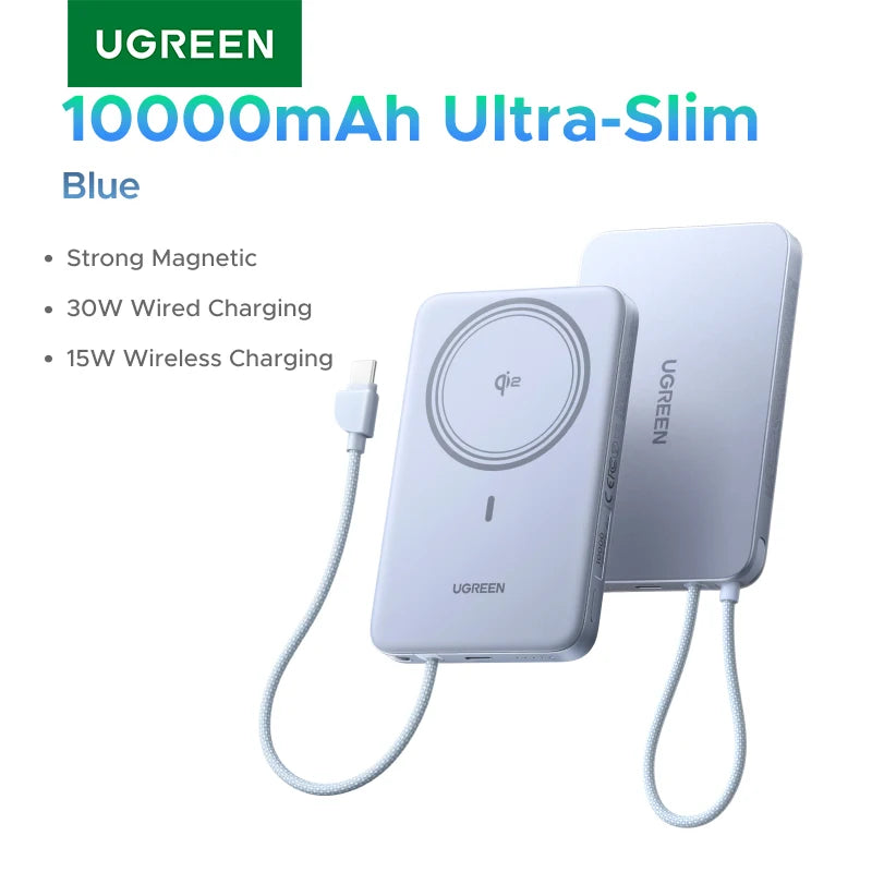 UGREEN Ultra tanka 30W 10000mAh magnetna prenosna baterija – brezžični Qi2