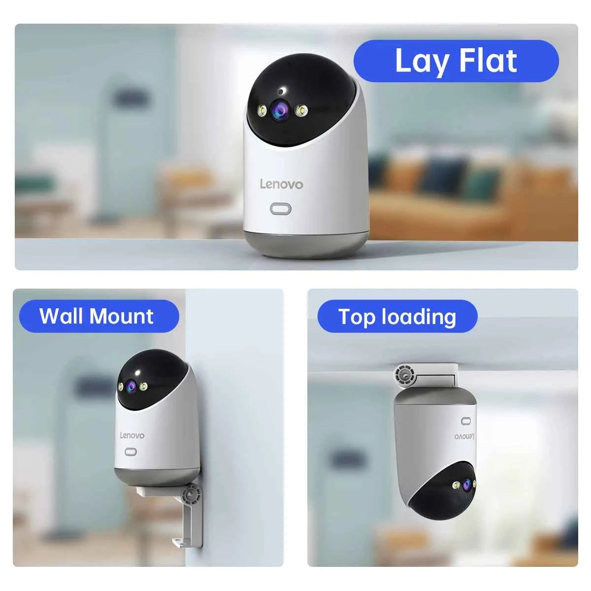 Lenovo 3K WiFi Camera Home Indoor Security IP Camera Color Night Auto Tracking CCTV Video Surveillance Camera Smart Baby Monitor - Limetastore