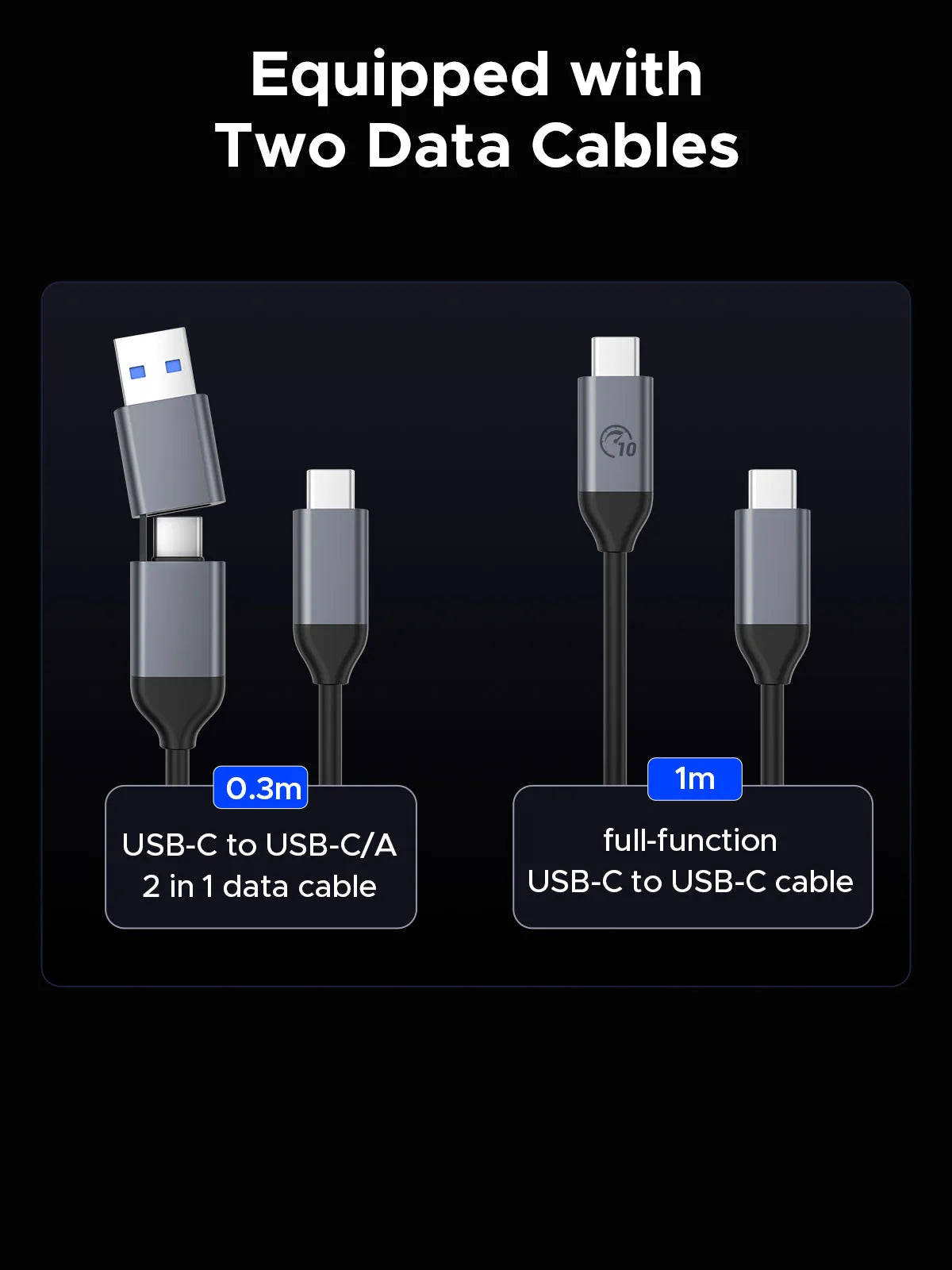 ORICO 10-v-1 USB-C priklopna postaja z ohišjem za M.2 NVMe/SATA SSD, 4K60Hz HDMI, PD100W