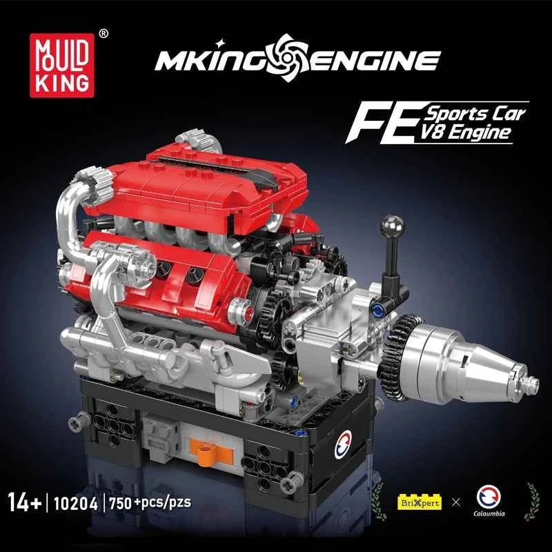 Mould King 10204 Motorized FE Sports Car V8 Engine Building Set - Limetastore