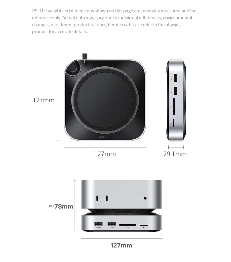 UGREEN USB-C priklopna postaja za Mac Mini M4/M4 Pro z ohišjem za SSD M.2 NVMe