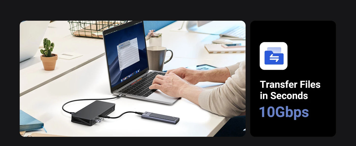 UGREEN 9‑v‑1 priklopna postaja DisplayLink USB‑C z dvojnim 4K60Hz