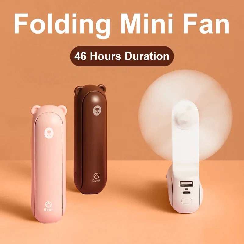 JISULIFE prenosni mini ročni ventilator – 4500 mAh, USB, polnljiv, tih žepni ventilator