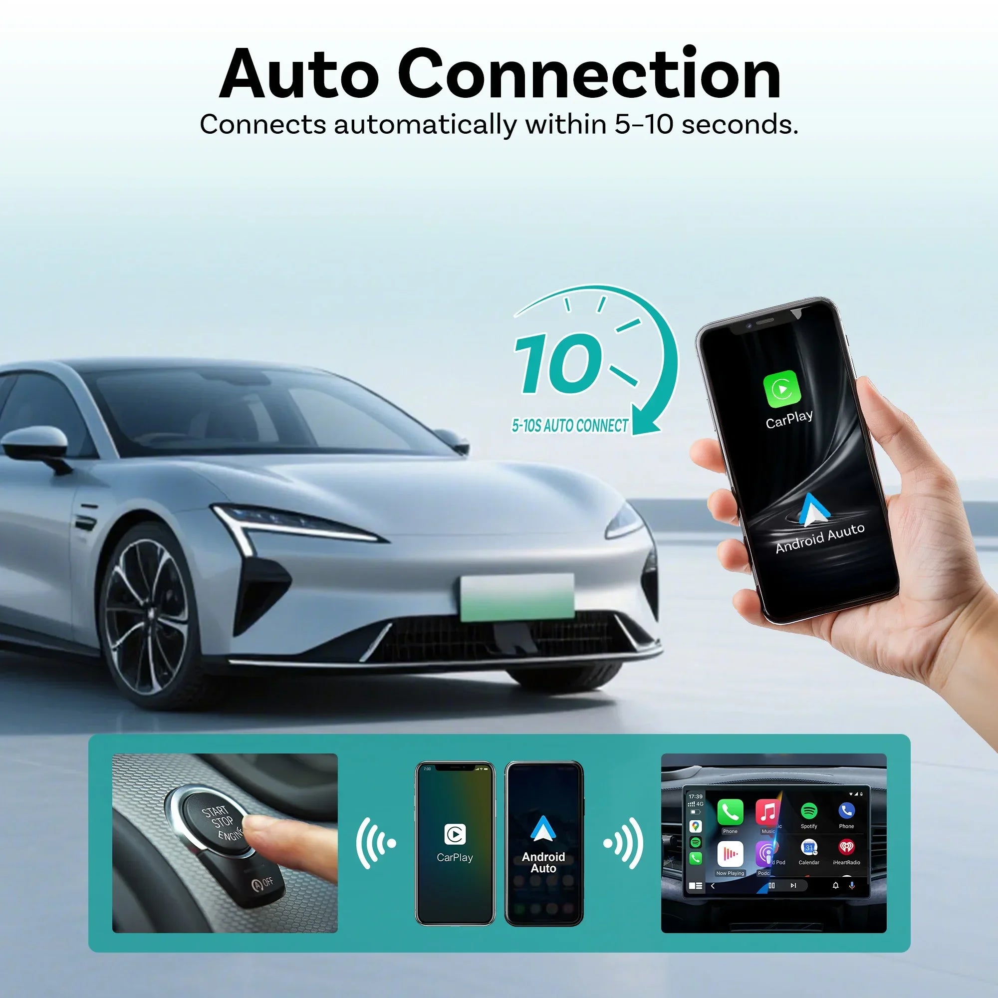OTTOCAST Mini Gem 3.0 brezžični adapter CarPlay in Android Auto