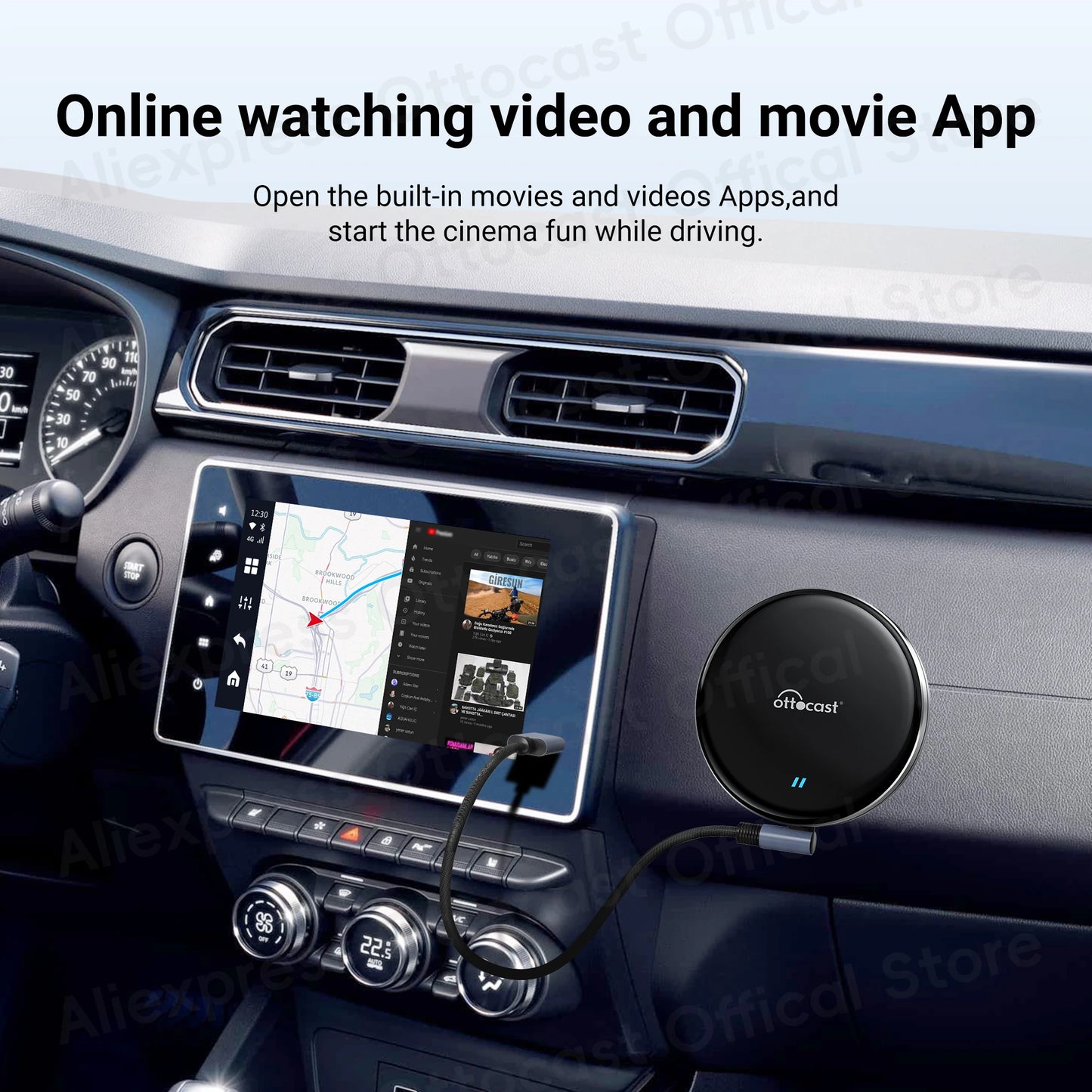 OTTOCAST P3 Lite OttoAiBox Brezžični CarPlay Android AI Box