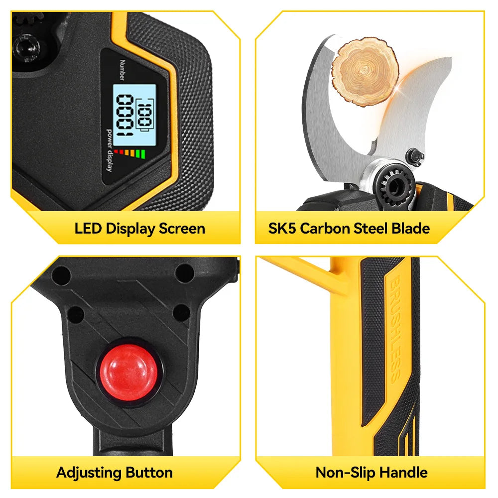 MELLWIN Brushless 50MM Electric Pruner Shear With 180CM Telescoping Pole Garden Pole Pruner Shear Tool For Makita 18VBattery Pin - Limetastore