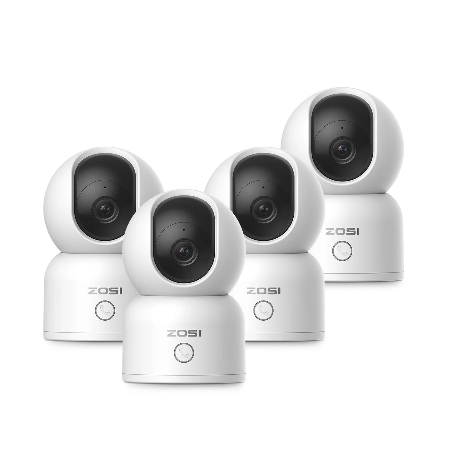 ZOSI 360° PTZ pametna domača varnostna kamera – notranji WiFi monitor za dojenčke in hišne ljubljenčke s samodejnim sledenjem, zaznavanjem z umetno inteligenco in HD nočnim vidom