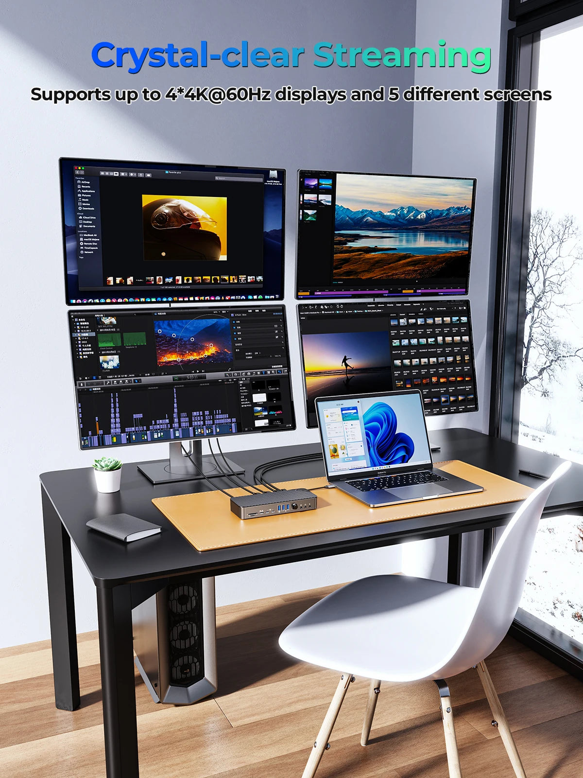 ORICO USB C priklopna postaja Type C na 8K30Hz DP HDMI-Com 5 različnih zaslonov RJ45 PD 22 v 1 Več avdio 10Gbps HUB za namizne računalnike