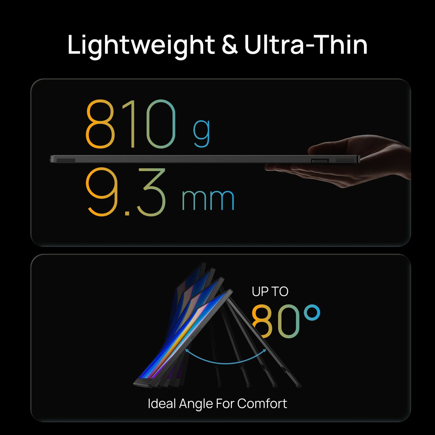 ARZOPA Z1RC 16" Portable Monitor | 2.5K 2560×1600, IPS, 100–123% sRGB, USB‑C & HDMI
