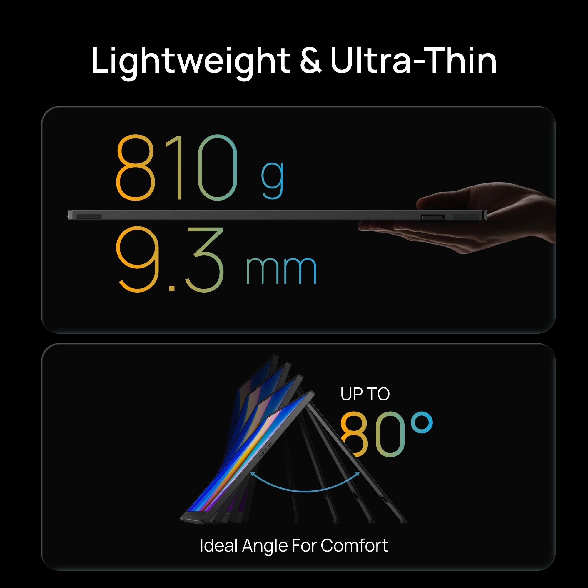 ARZOPA Z1RC 16" Portable Monitor | 2.5K 2560×1600, IPS, 100–123% sRGB, USB‑C & HDMI