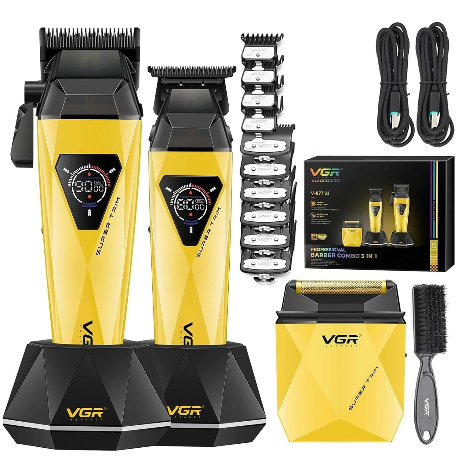 VGR Trimmer Electric Shaver Adjustable Hair Cutting Machine Cordless Clipper Barber Mini Beard Trimmer Trimmer for Men V-877 S3