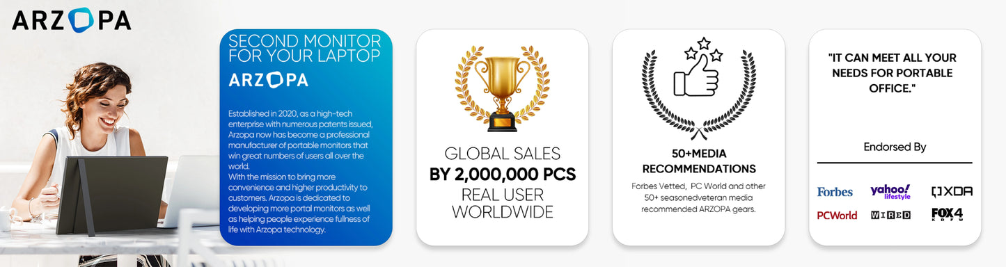 ARZOPA Z3FC 16.1" Portable Monitor | 2.5K QHD, 180Hz, HDR, IPS, Gaming & Work