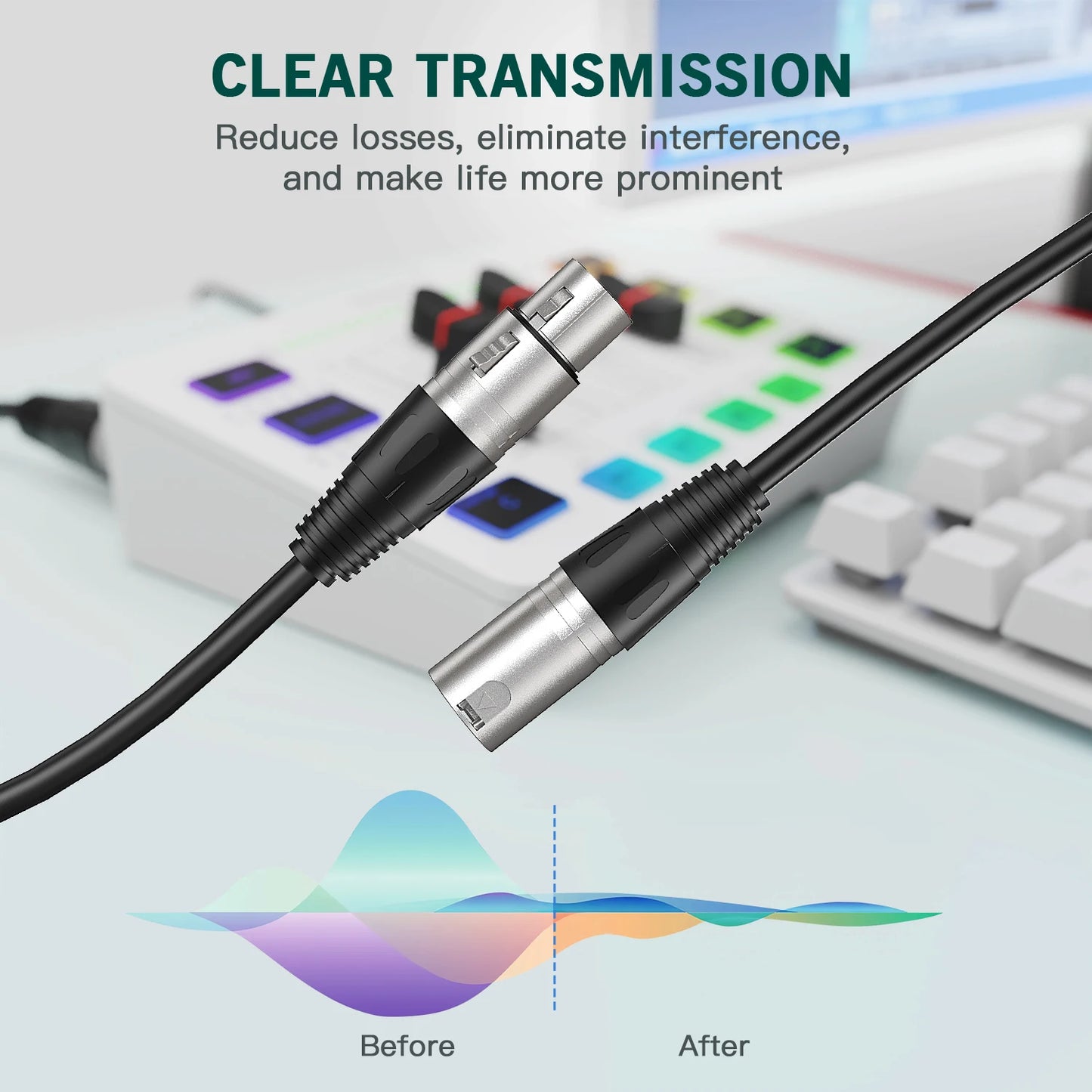 FIFINE L9 XLR Microphone Cable | 3-Pin Male to Female Pro Audio Cord - Limetastore