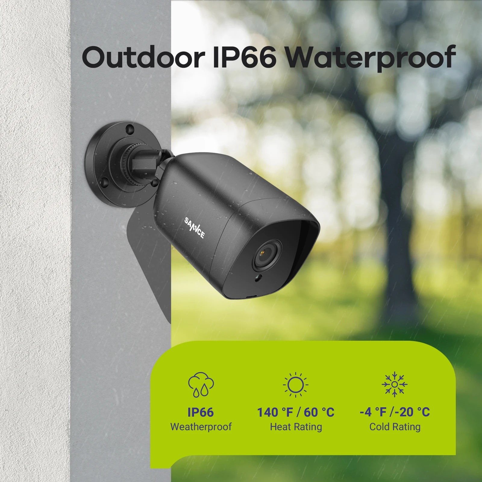 SANNCE 1080P 2MP TVI Cameras | IR Night Vision, Indoor/Outdoor, BNC Cable, 2/4‑Pack