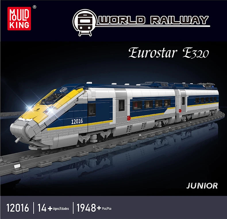 Mould King 12016 Motorized Europe Star E320 Train Building Set | RC High-Speed Locomotive with Tracks - Limetastore