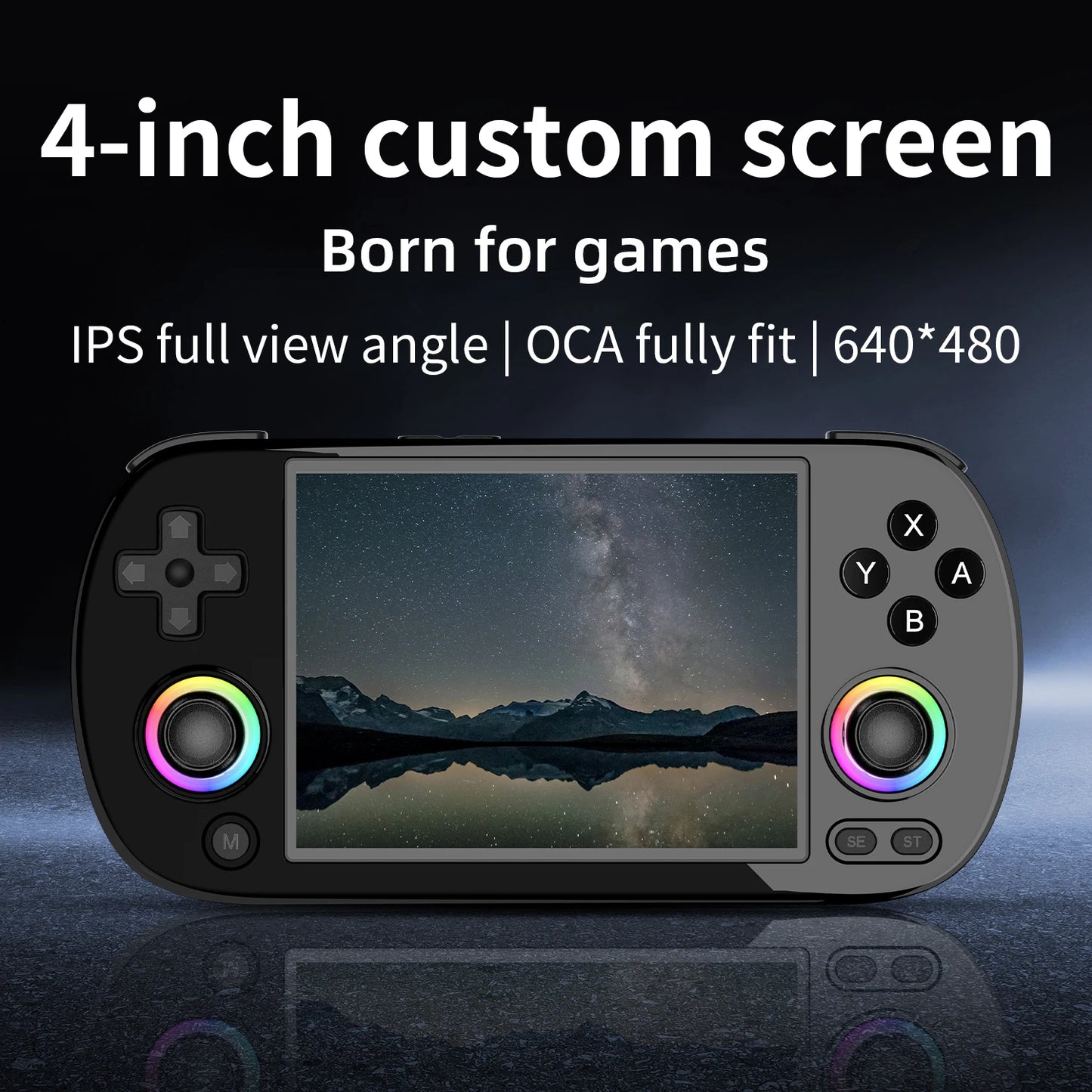 ANBERNIC RG40XX H Portable Retro Game Console 4.0 inch IPS Screen Linux 64-bit RGB Light 5G WiFi Preloaded 5K+ Classic Games - Limetastore