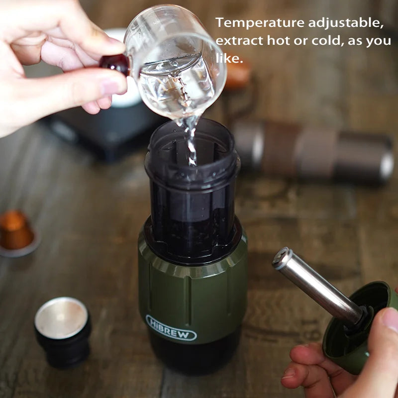 HiBREW H4D Manual Portable Espresso Maker – 3-in-1 Multi-Capsule & Ground Coffee Machine
