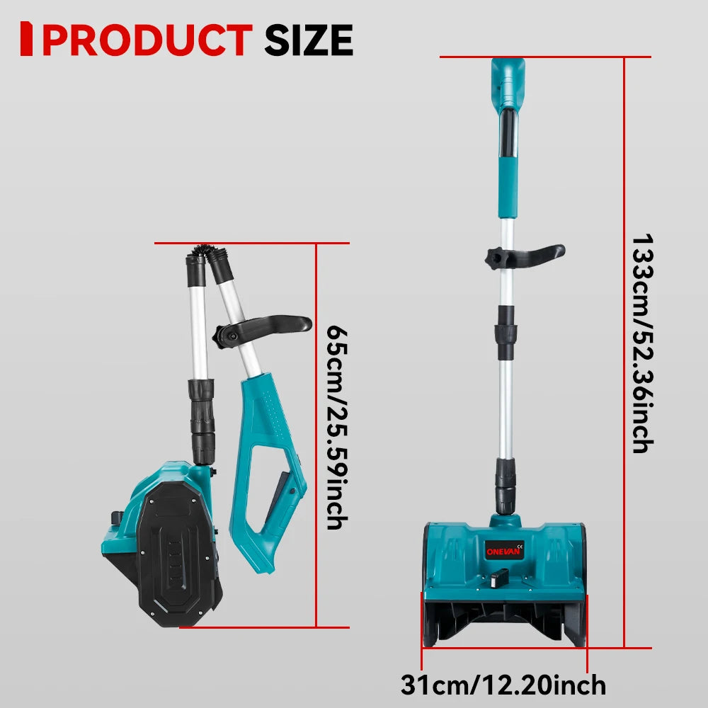 ONEVAN 2500W/3000W brezkrtačni električni snežni plug | Akumulatorski snežni pometač
