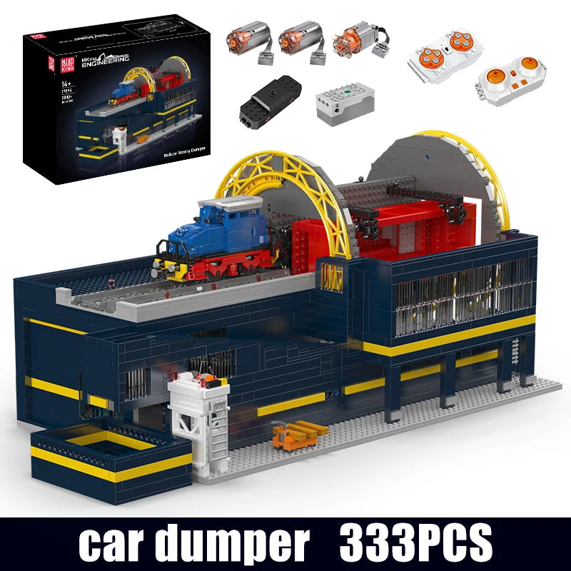 Mould King 17094 RC Railcar Rotary Dumper Building Set | Motorized Technical Train & Locomotive Building Blocks - Limetastore