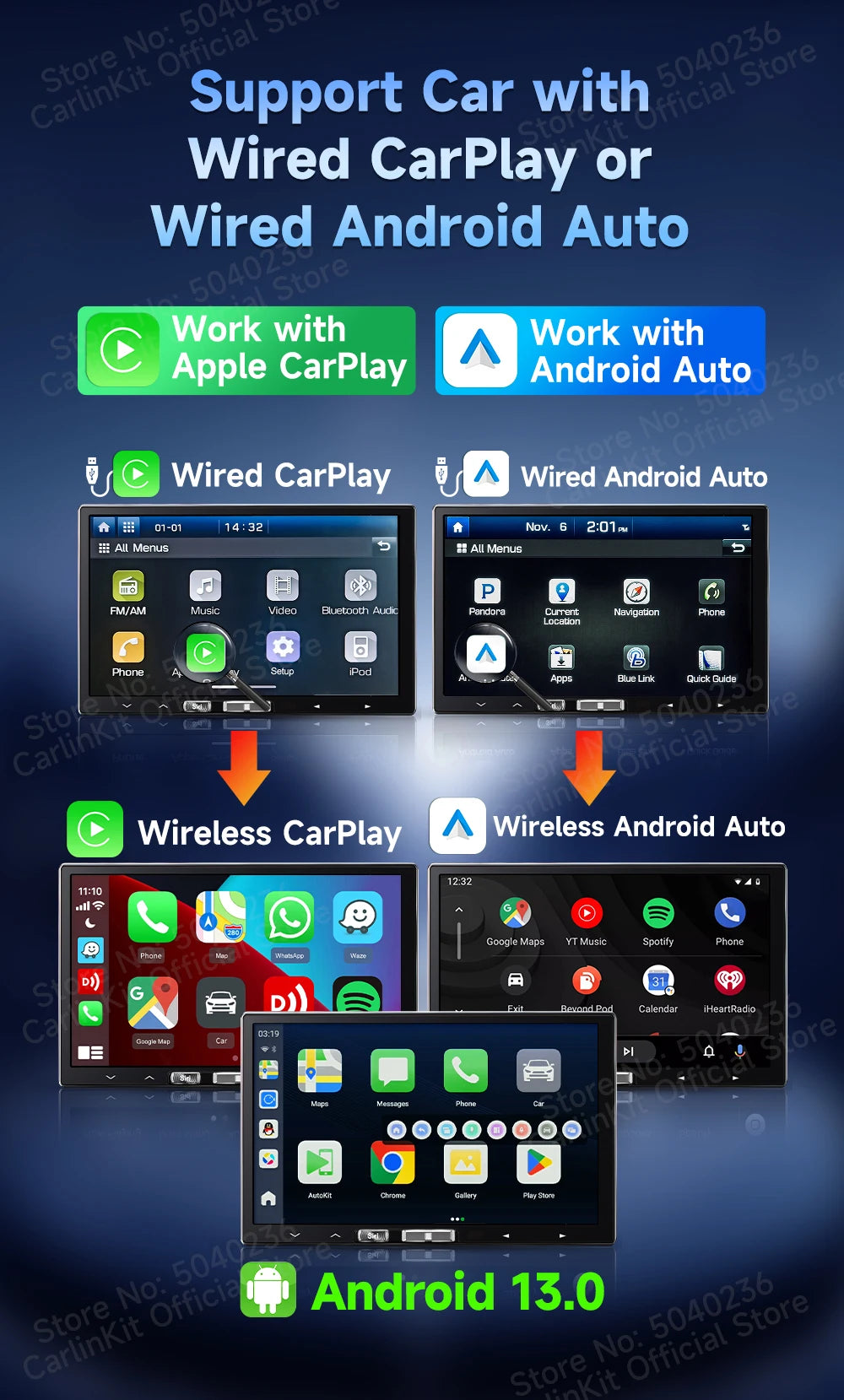 CarlinKit Android 13 HDMI Wireless CarPlay AI Box