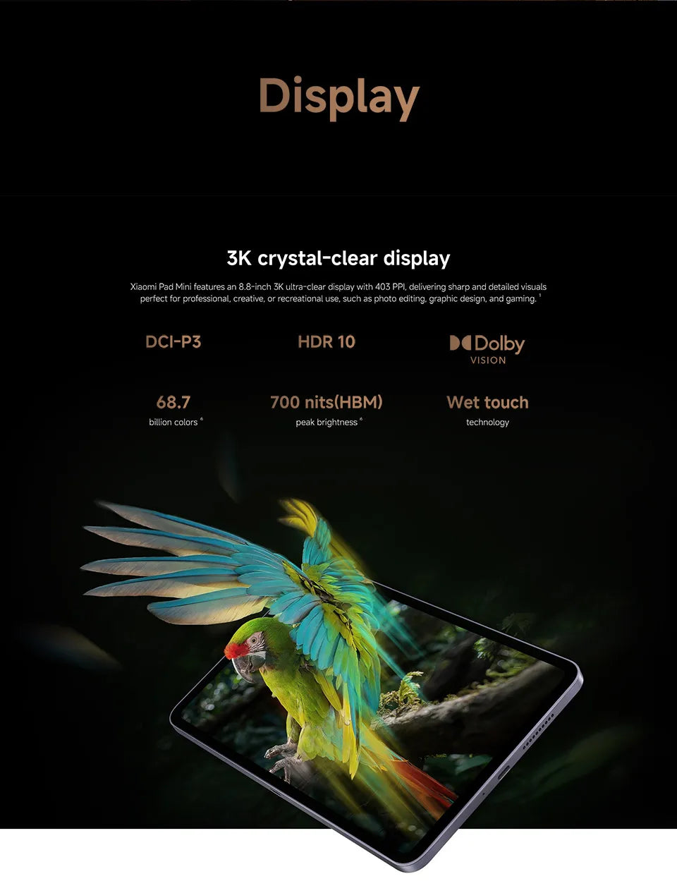 Global Version Xiaomi Pad Mini 8GB /12GB RAM "3K ultra-clear display 7500mAh battery 67W HyperCharge MediaTek Dimensity + 9400 - Limetastore